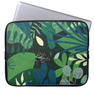 Green Botanical: Tropical Leaves Illustration Laptop Sleeve