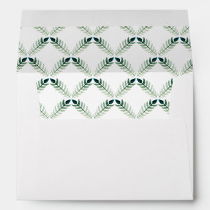 Green Botanical Watercolor Pattern - Wedding Envelope