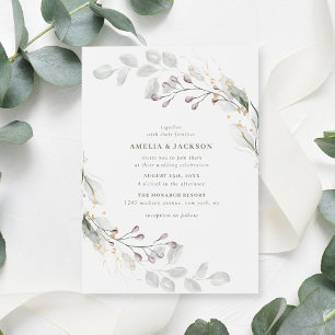 Green Botanical Wedding Invitation