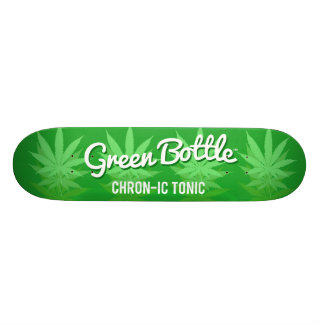 Green Bottle leaf design Skateboard