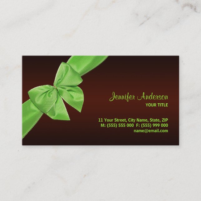 Green Bow business card (Front)