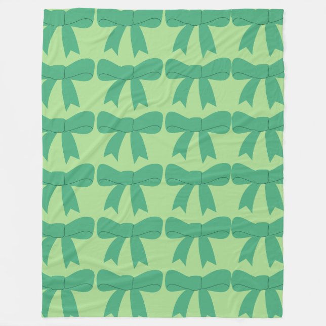 Green Bow Fleece Blanket (Front)