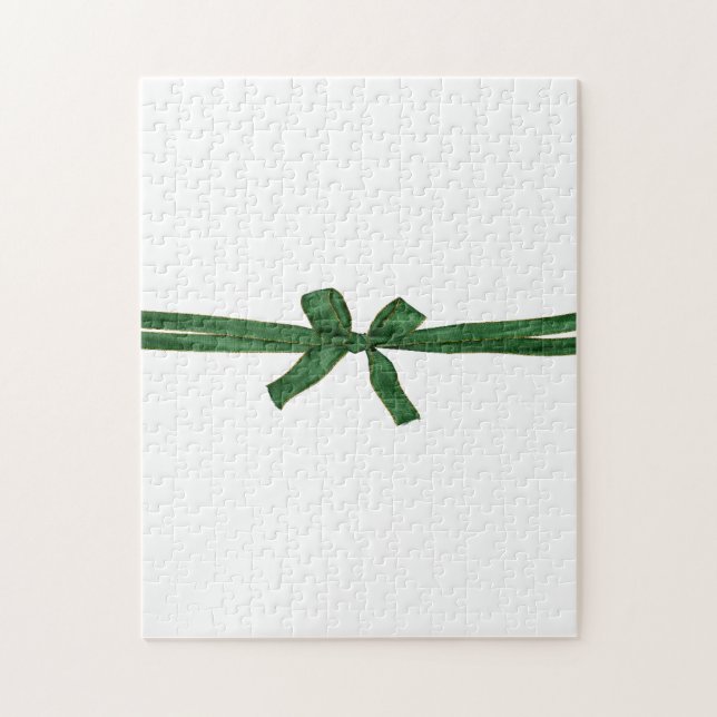 Green Bow Happy Holidays Christmas Puzzle  (Vertical)