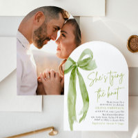 Green Bow She's Tying the Knot Arch Bridal Shower