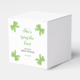 Green Bow She's Tying The Knot Bridal Shower Favour Box