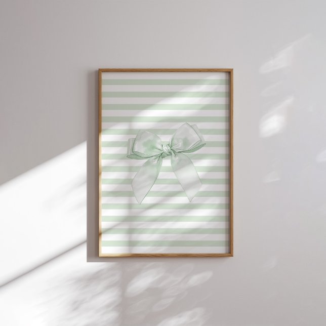 Green Bow Stripes Christian Wall Art Vintage  (Creator Uploaded)