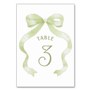Green Bow Table Number