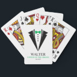 Green Bow Tie "Father of the Groom" Wedding Party Playing Cards<br><div class="desc">Personalised gifts for your wedding party.</div>