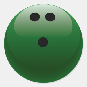 GREEN BOWLING BALL CLASSIC ROUND STICKER