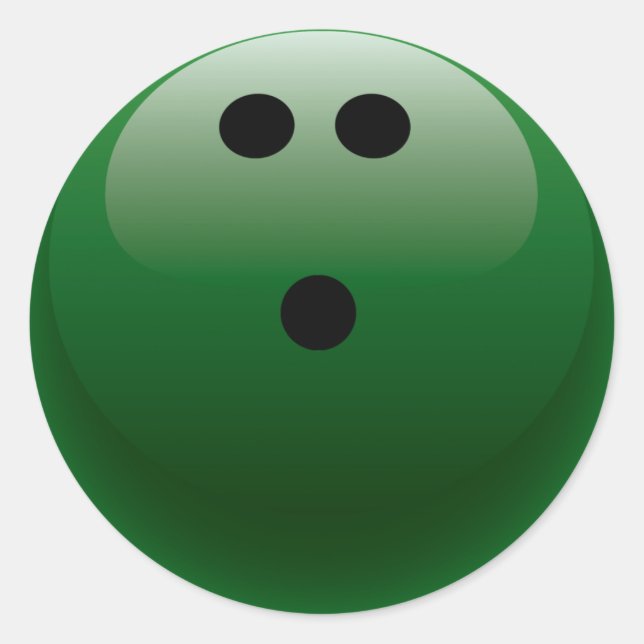 GREEN BOWLING BALL CLASSIC ROUND STICKER (Front)