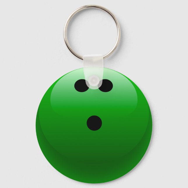 Green Bowling Ball Key Ring (Front)