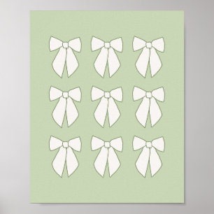 Green Bows Coquette Poster