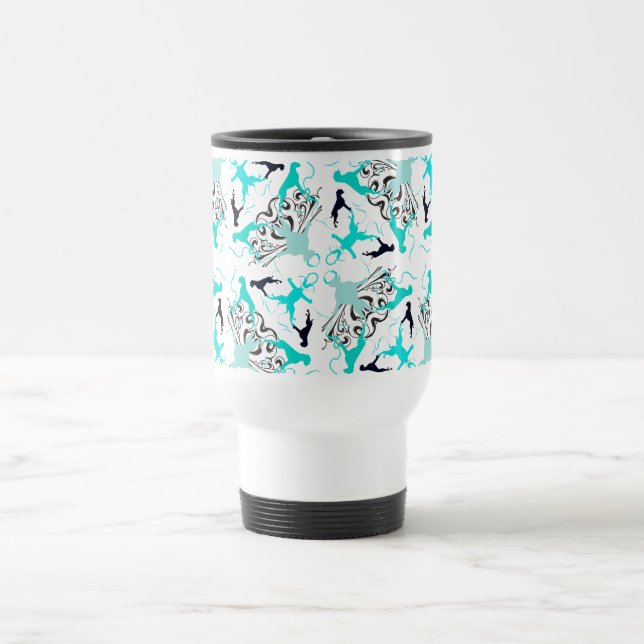 Green Boxerdogs Travel Mug (Center)