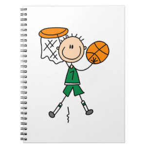 Green Boy Basketball Player t-shirts and Gifts Notebook