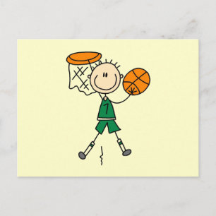 Green Boy Basketball Player t-shirts and Gifts Postcard