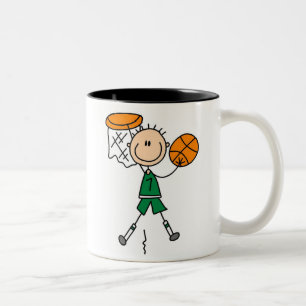 Green Boy Basketball Player t-shirts and Gifts Two-Tone Coffee Mug