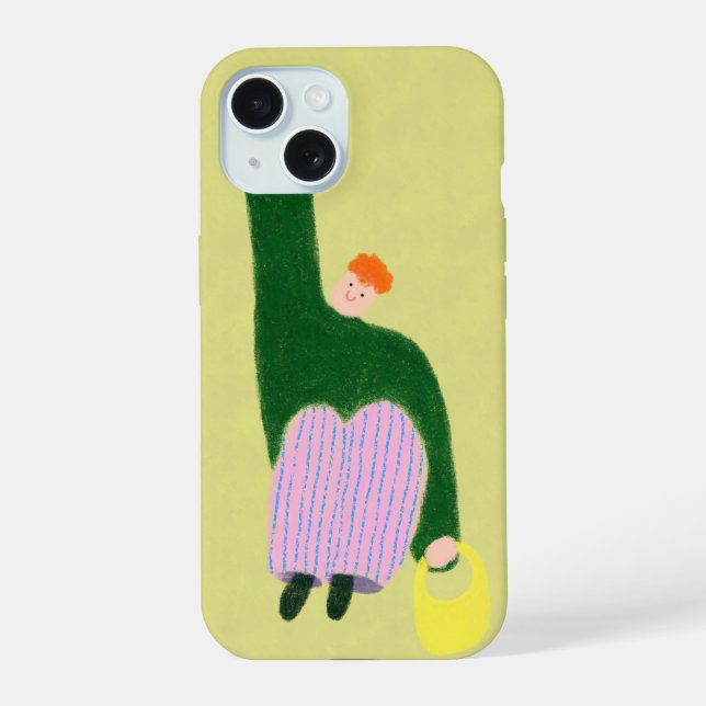 Green boy iPhone 15 case (Back)
