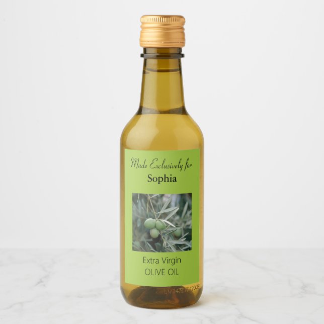 Green Branch Olive Oil Bottle Label (Front)