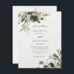 Green Branches and Cream Wedding Postcard<br><div class="desc">Green Branches and cream background Wedding Design -  Perfect for everyone who loves greenery for their wedding main theme</div>