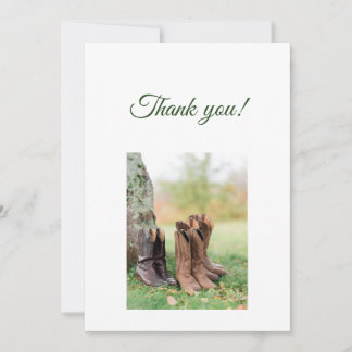 Green Branches Flat Thank You Card