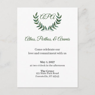 Green Branches Invitation Postcard