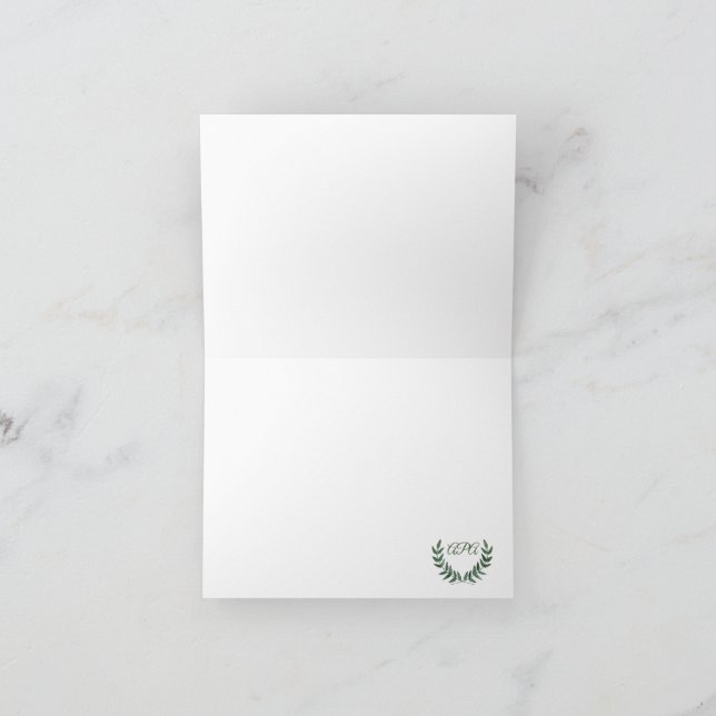 Green Branches Thank You Card (Inside)