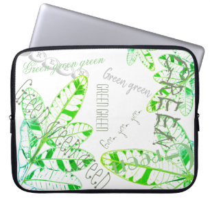 Green Brazilian Holly Plant Leaf Laptop Sleeve