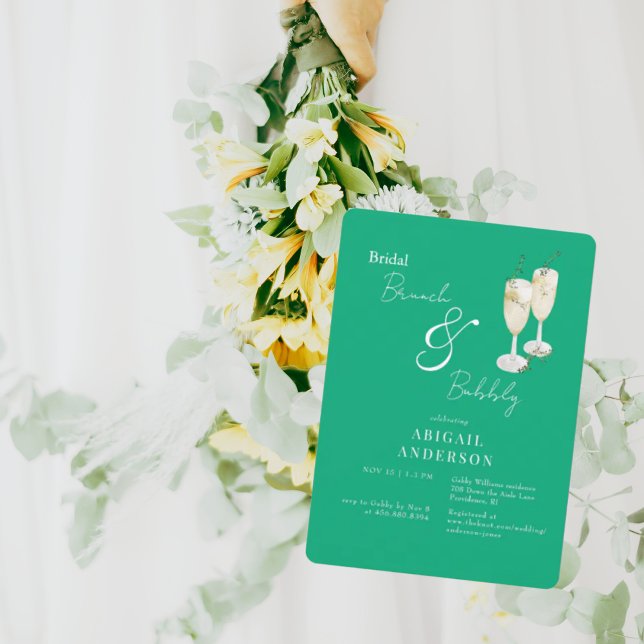 Green Bridal Brunch & Bubbly Shower  Invitation (Creator Uploaded)