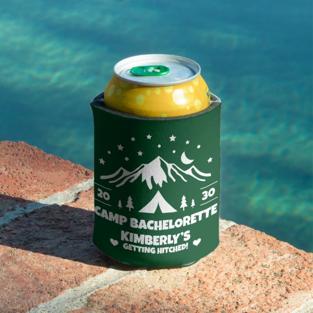 Green Bride Camp Bachelorette Can Cooler (In Situ Pool)