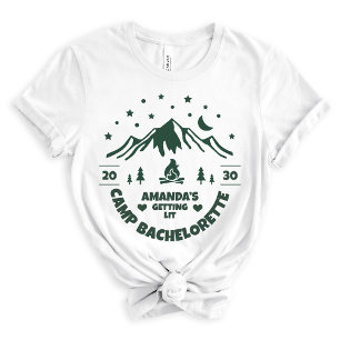 Green Bridesmaid Camping Bachelorette Party Tri-Blend Shirt