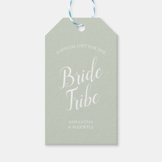 Green Bridesmaid Proposal Card Gift Tags (Front)