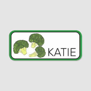 Green Broccoli Florets Spears Vegetable Garden Veg Name Tag