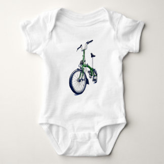 Green Brompton bicycle Baby Bodysuit