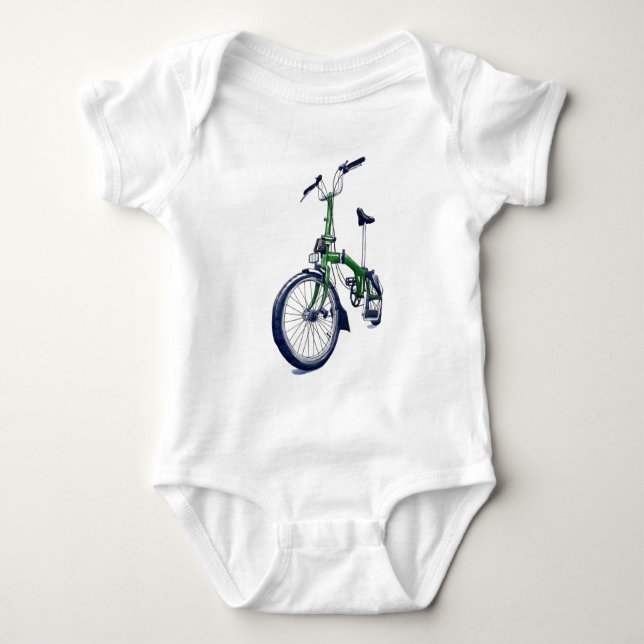 Green Brompton bicycle Baby Bodysuit (Front)
