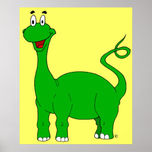 Green Brontosaurus Poster