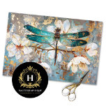 Green Bronze Dragonfly Vintage Floral Decoupage  Tissue Paper<br><div class="desc">Enhance your creative projects with this Green and Bronze Dragonfly Vintage Floral Decoupage Tissue Paper. Featuring elegant dragonfly motifs combined with intricate vintage floral designs in rich green and bronze tones, this tissue paper is perfect for a range of projects, including scrapbooking, junk journalling, gift wrapping, and DIY home decor....</div>