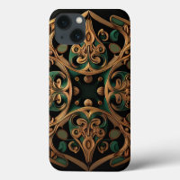 Green Bronze Ornamental Plaid Pattern Decoration