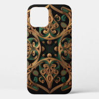 Green Bronze Ornamental Plaid Pattern Decoration