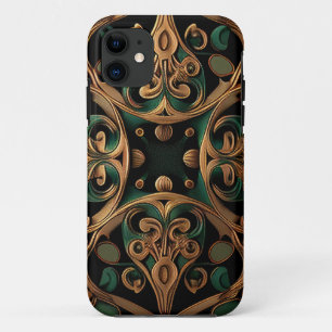 Green Bronze Ornamental Plaid Pattern Decoration Case-Mate iPhone Case