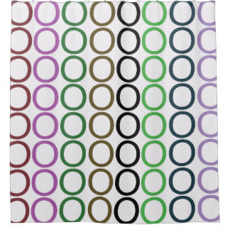 Green,Brown, and Purple O's Shower Curtain
