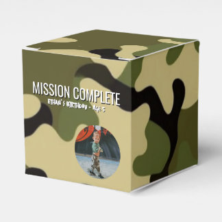 Green, Brown, and Tan Camo Mission Complete Favour Box