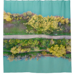 Green, brown, and yellow decor shower curtain