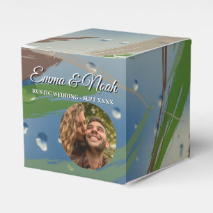 Green, Brown & Beige Brushstrokes Favour Box