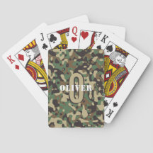 Green Brown Beige Camo Camouflage Monogram Name