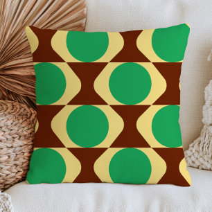 Green, Brown& Beige Mid Century Modern Retro Cushion