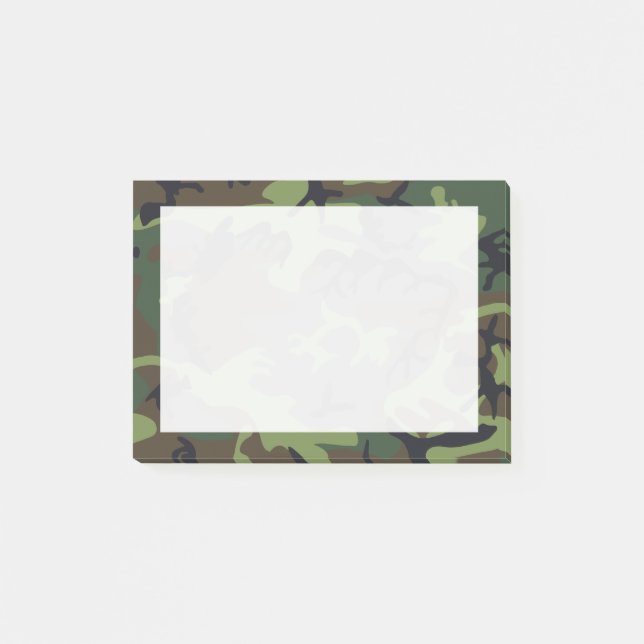 Green, Brown, Black Camo Camouflage Post-it Notes (Front)