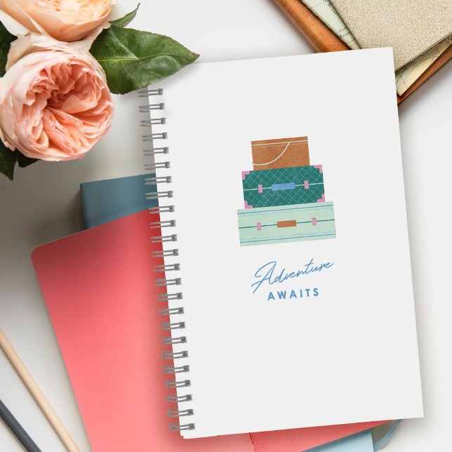 Green Brown Blue Adventure Awaits Spiral Notebook (Creator Uploaded)