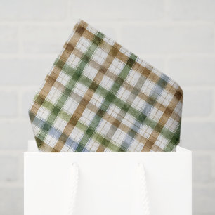 Green Brown Blue Stripes Birthday Tissue Paper