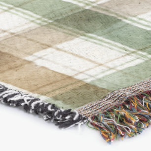 Green Brown Blue Stripes  Throw Blanket