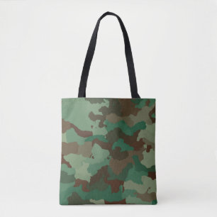 Green Brown Camouflage Army Military Tote Bag